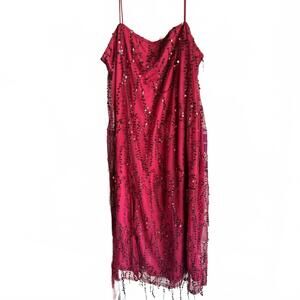 PrettyLittleThing Plus Size Pink Sequin Dress size 14